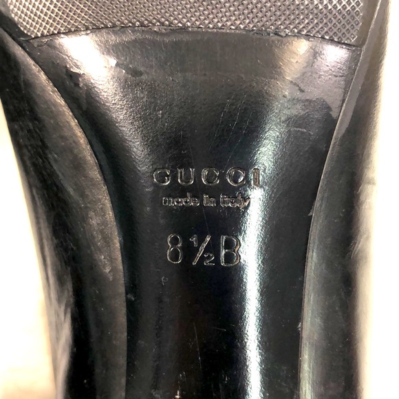 Vintage Gucci Black Leather Pointed Toe Loafer Pumps - Picture 8 of 12